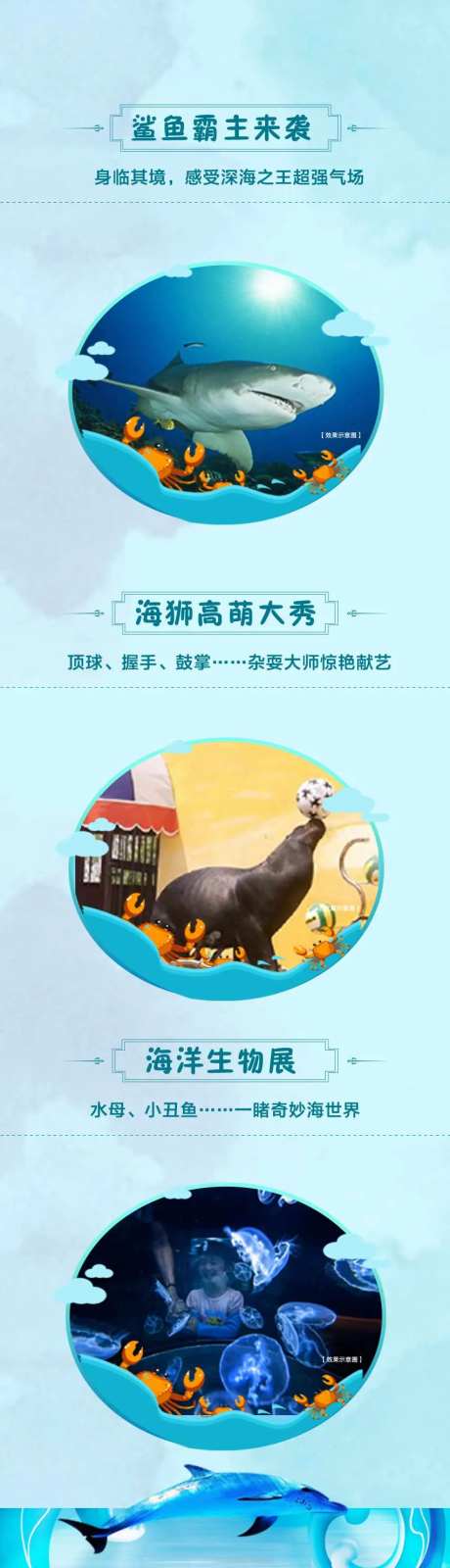 鲨鱼来袭海洋总动员长图海报-采灵感-https://www.cailinggan.com/