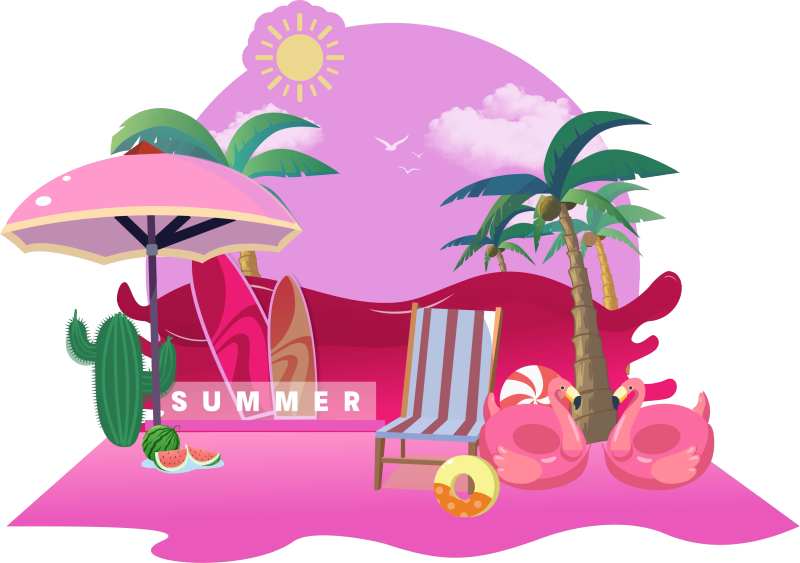 夏日冲浪美陈-采灵感-cailinggan.com