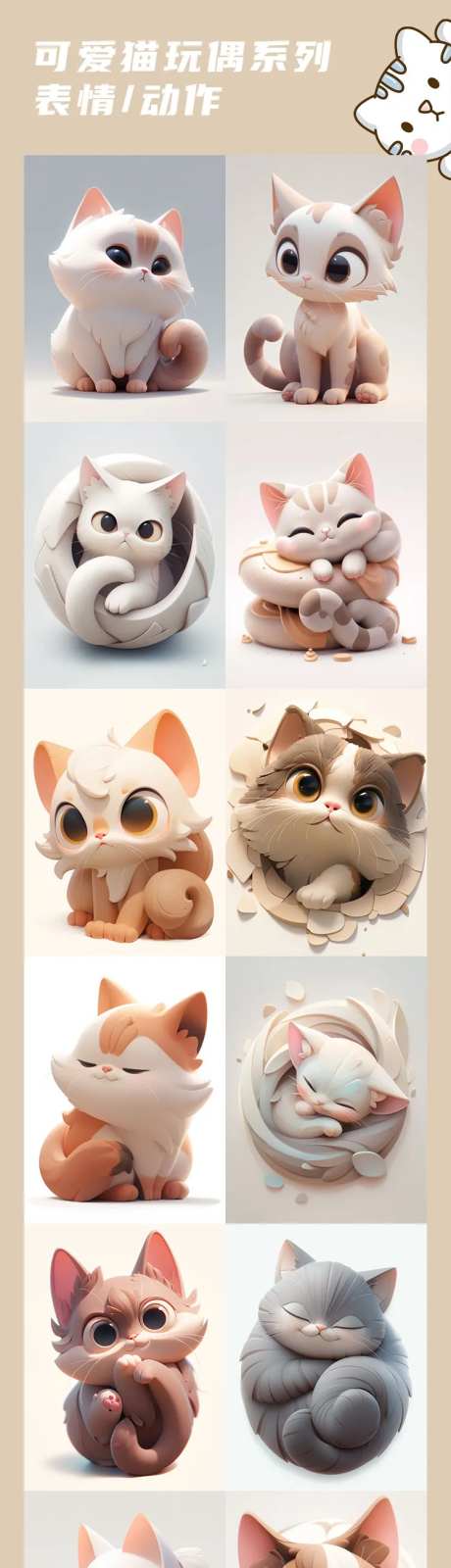动物可爱猫概念玩偶表情icon-采灵感-https://www.cailinggan.com/