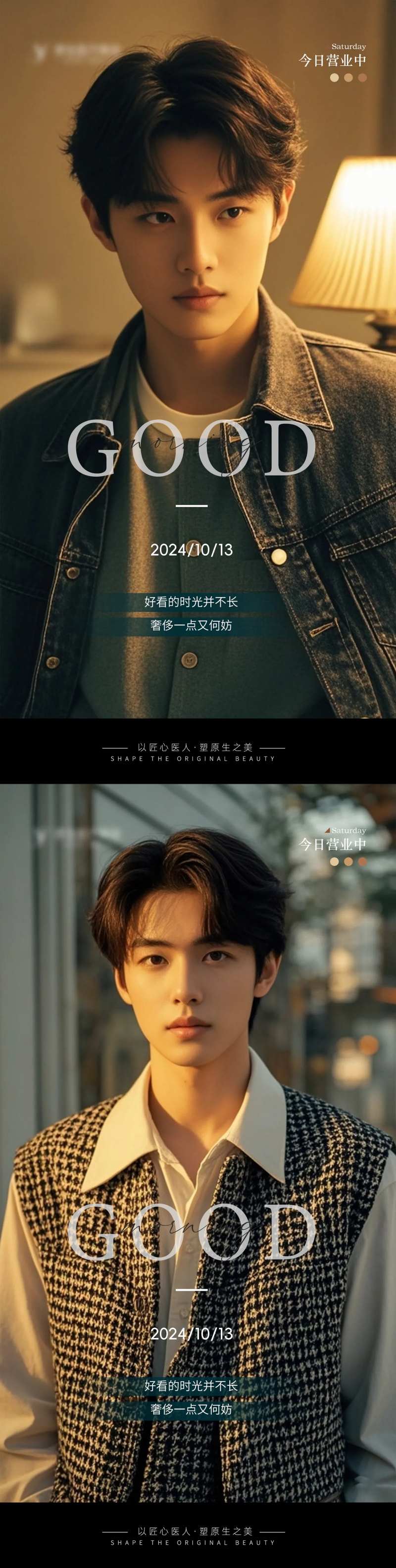 医美Ai帅哥早安海报-采灵感-cailinggan.com