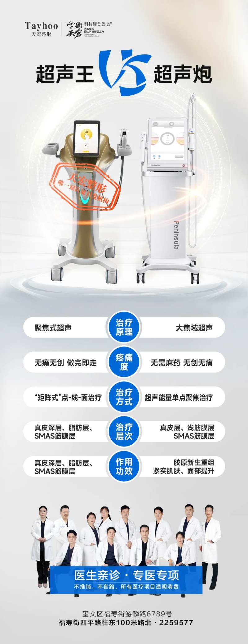 医美整形超声王超声炮对比海报-采灵感-cailinggan.com