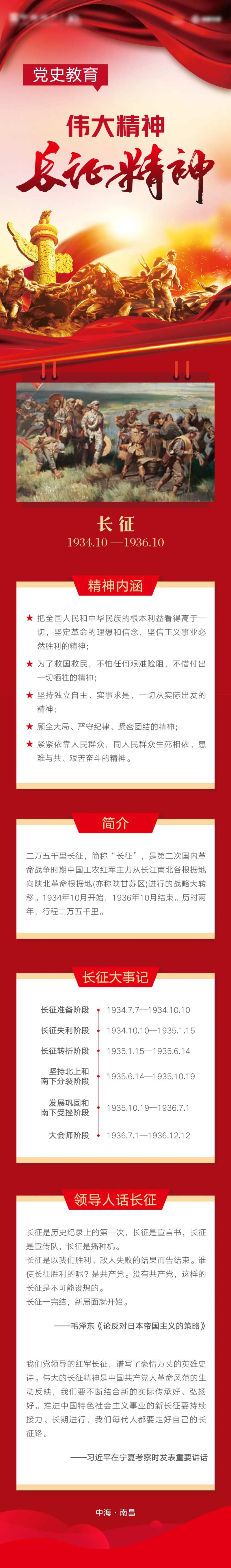 长征精神长图海报-采灵感-cailinggan.com