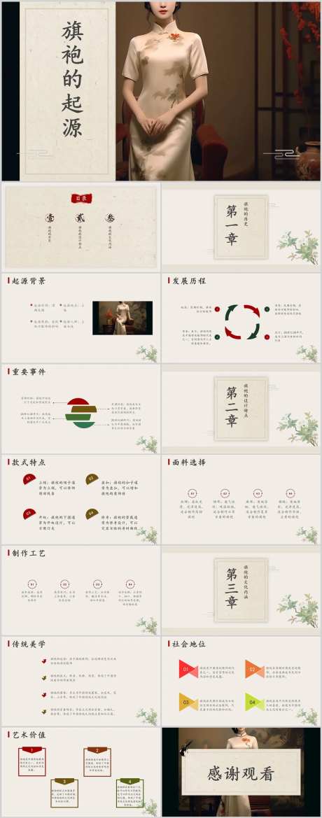 旗袍的起源PPT-采灵感-https://www.cailinggan.com/