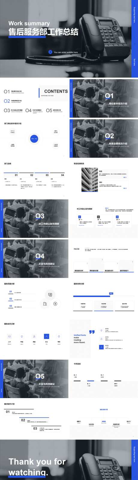 售后服务部工作总结PPT-采灵感-https://www.cailinggan.com/