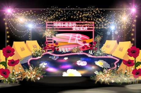 霓虹帐篷派对婚礼晚宴堆头美陈-采灵感-https://www.cailinggan.com/
