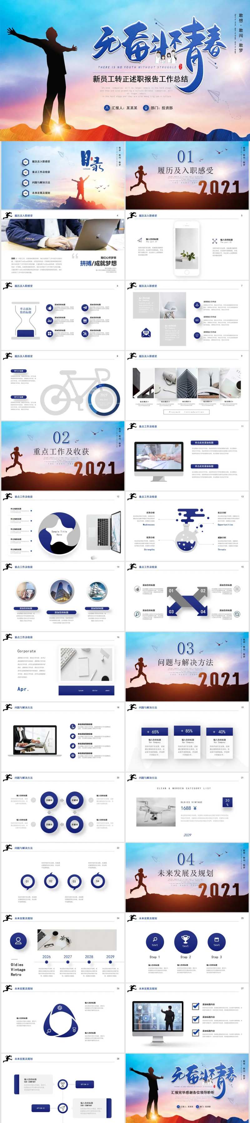 新员工转正述职报告工作总结PPT-采灵感-cailinggan.com