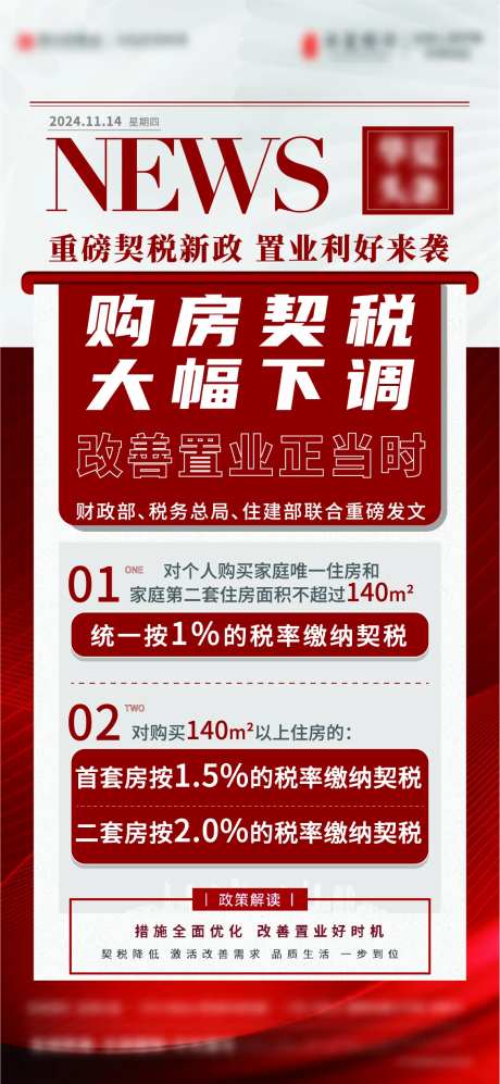 购房契税海报-采灵感-https://www.cailinggan.com/