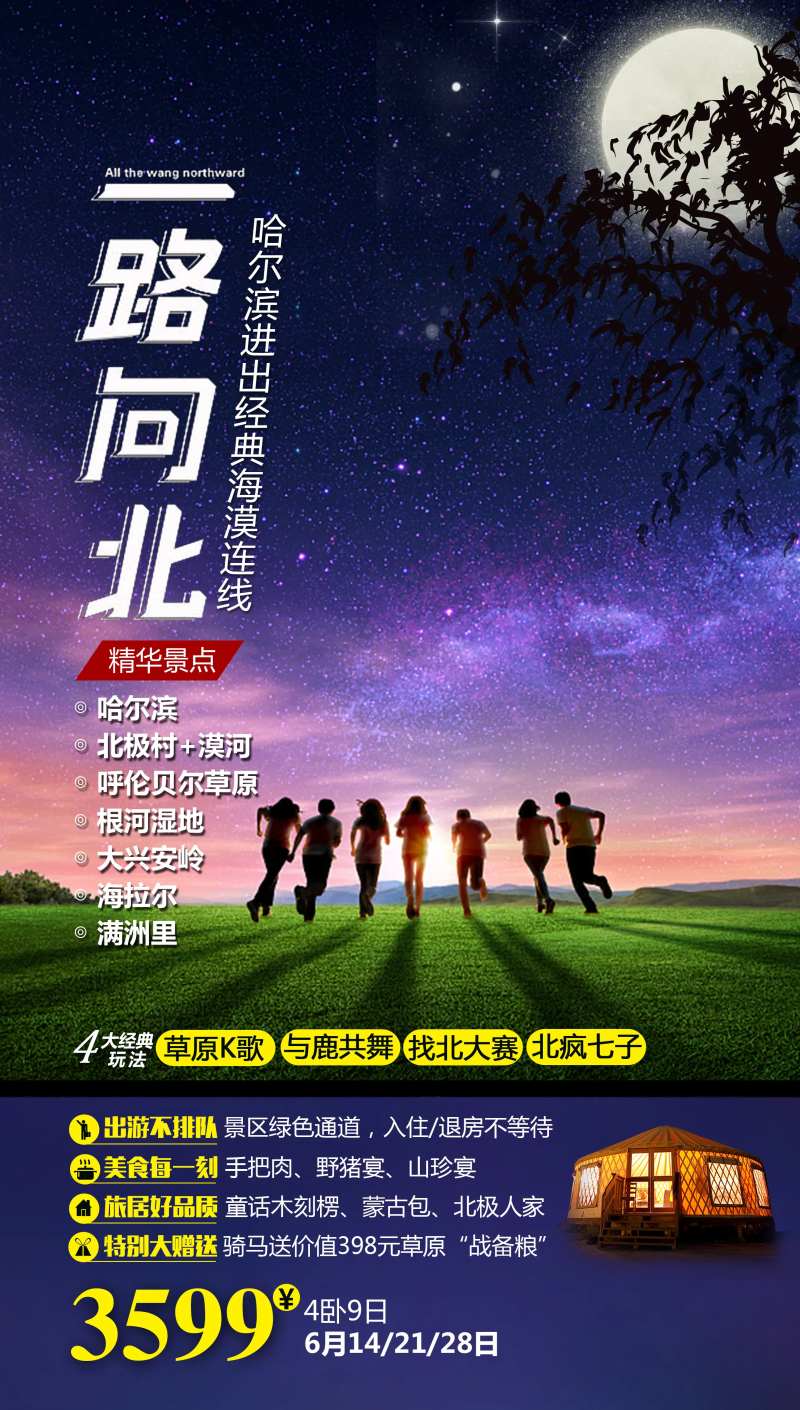 一路向北旅游海报-采灵感-cailinggan.com