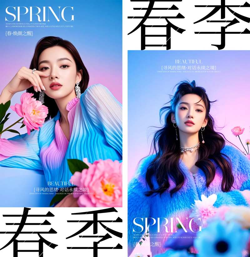 医美春季系列文字排版海报-采灵感-cailinggan.com