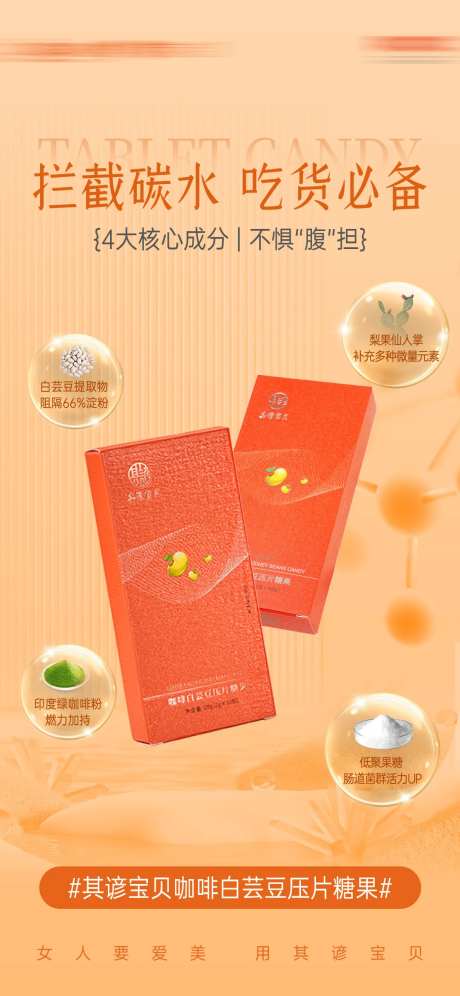 白芸豆瘦身压片糖果亮点海报-采灵感-https://www.cailinggan.com/