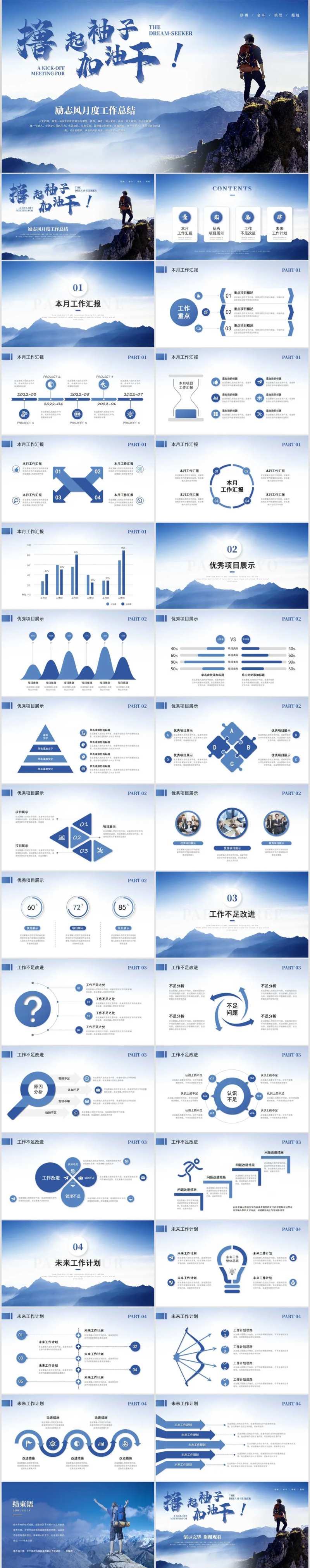励志风月度工作总结工作汇报述职报告-采灵感-cailinggan.com