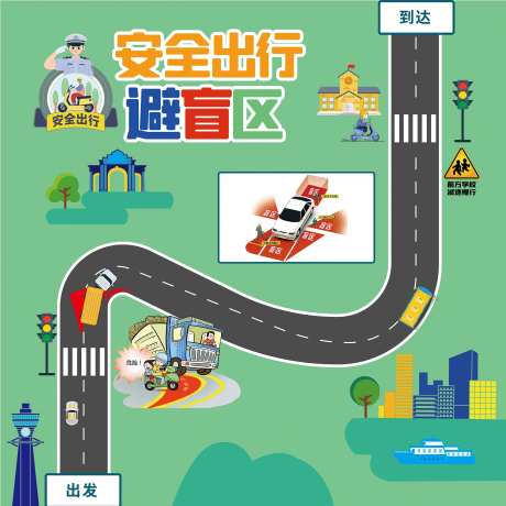 安全出行避盲区交通教育游戏地贴-采灵感-https://www.cailinggan.com/