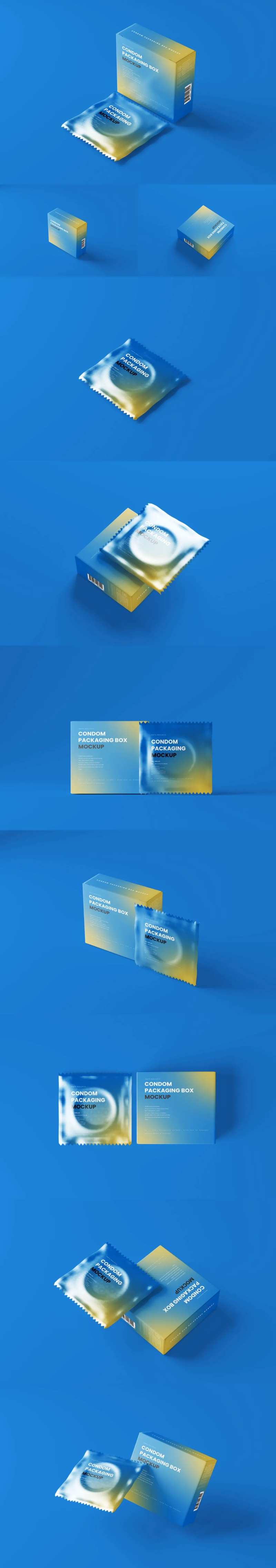 避孕套小包装和盒子样机-采灵感-cailinggan.com