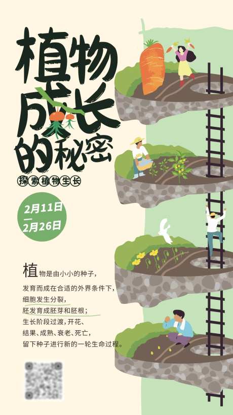 儿童绘画手工活动植物生长的秘密海报-采灵感-https://www.cailinggan.com/