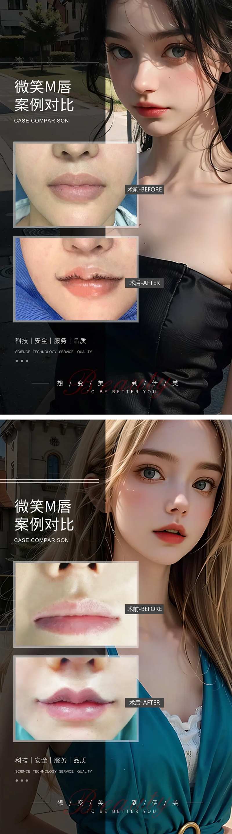 微笑M唇案例对比海报-采灵感-cailinggan.com