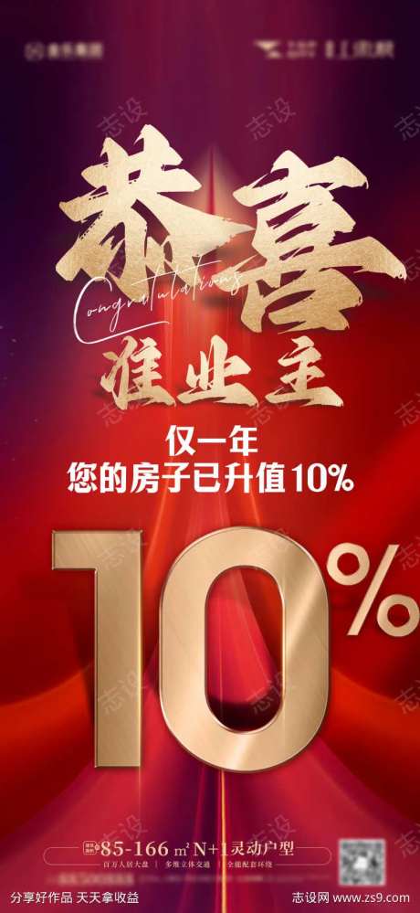 涨价 升值海报 恭喜 喜讯-采灵感-https://www.cailinggan.com/