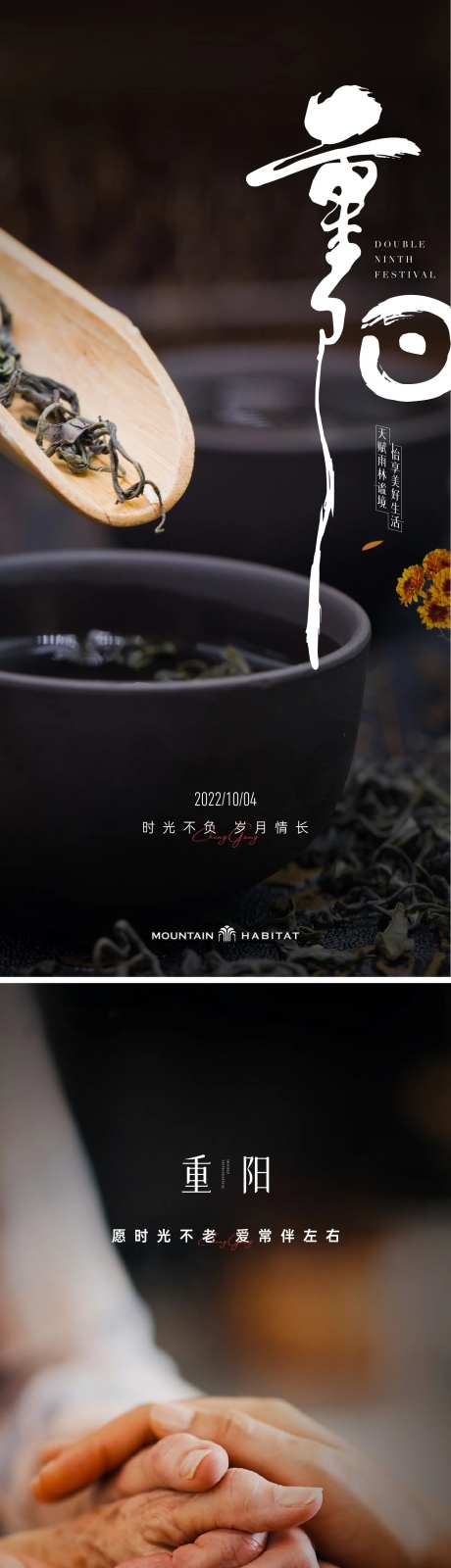 重阳喝茶海报-采灵感-https://www.cailinggan.com/