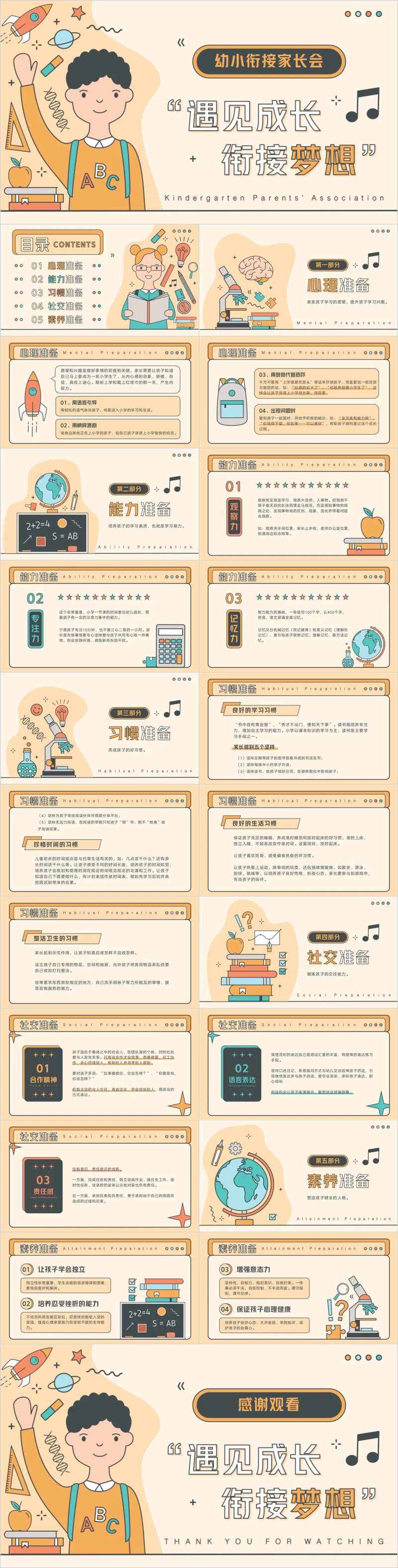 遇见成长衔接梦想幼小衔接家长会PPT-采灵感-cailinggan.com