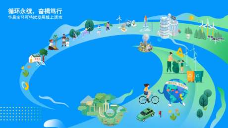 地球环保可持续发展会议背景板-采灵感-https://www.cailinggan.com/