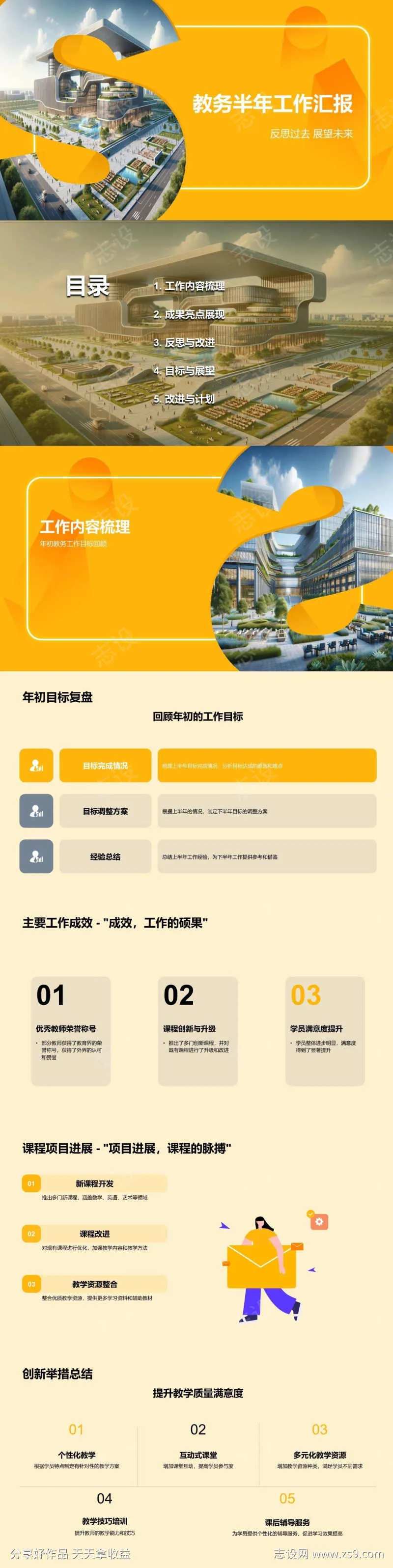 教务半年工作汇报PPT-采灵感-cailinggan.com