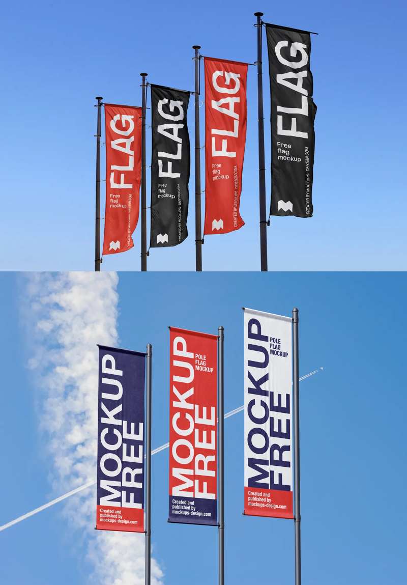 旗帜样机贴图-采灵感-cailinggan.com