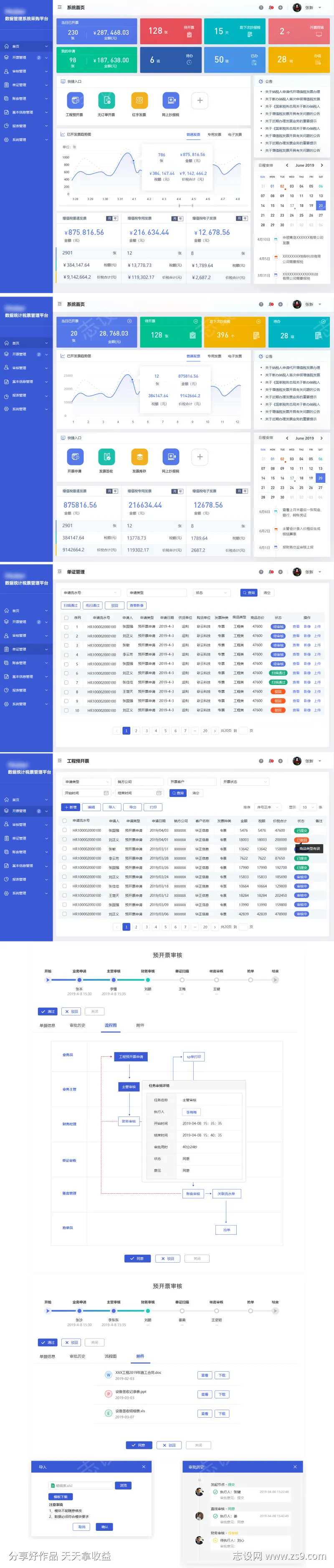 财务报表后台统计UI设计-采灵感-cailinggan.com
