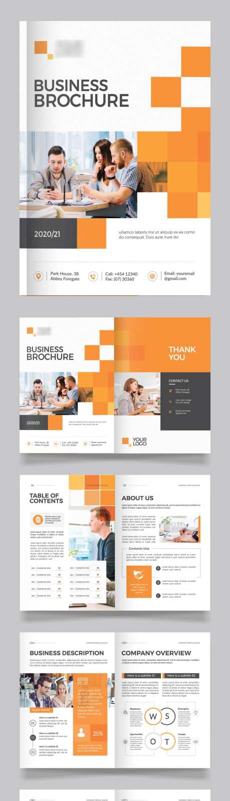 橙色高端商务公司简介宣传册设计模板-采灵感-https://www.cailinggan.com/