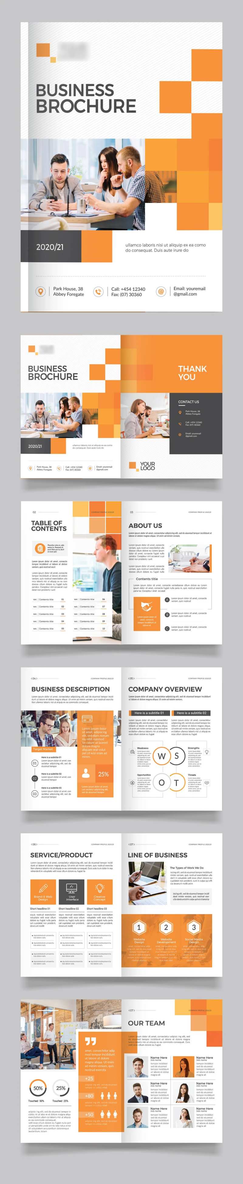 橙色高端商务公司简介宣传册设计模板-采灵感-cailinggan.com