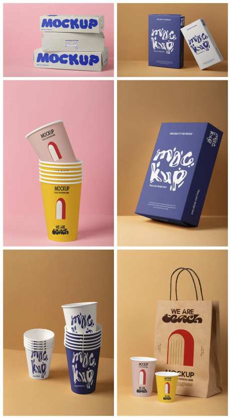 杯子奶茶杯咖啡杯包装样机-采灵感-https://www.cailinggan.com/