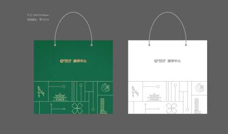 地产线稿花纹手提袋设计-采灵感-https://www.cailinggan.com/