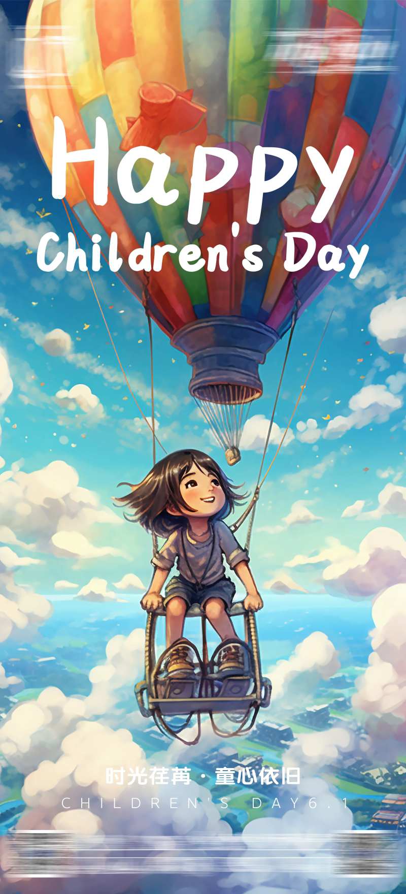 六一儿童节水墨海报 -采灵感-cailinggan.com