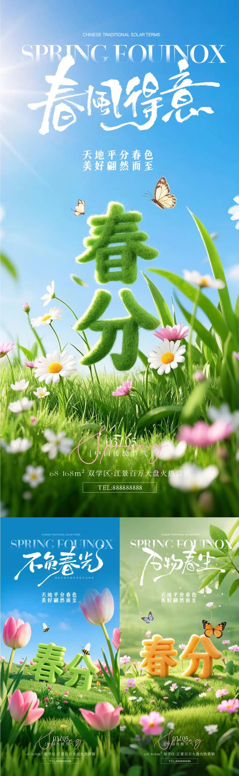春分创意立体字节气海报-采灵感-cailinggan.com