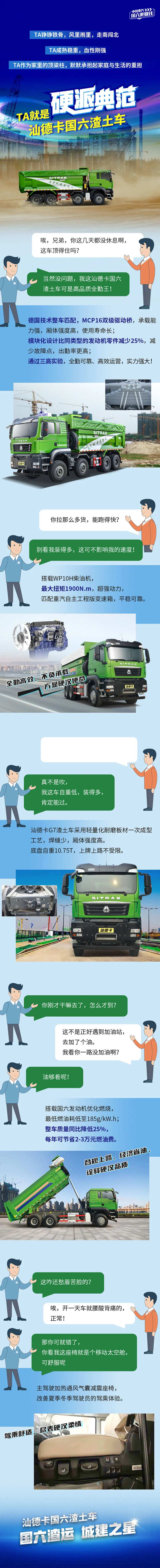 硬派渣土卡车简介漫画风长图-采灵感-cailinggan.com