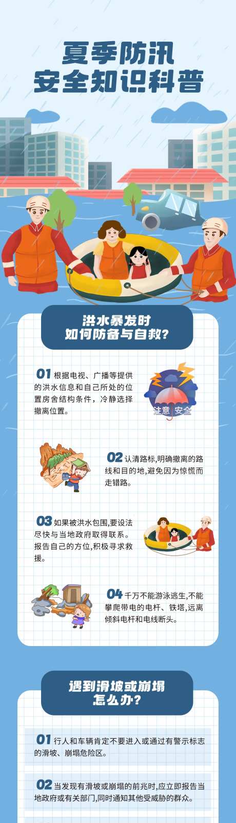 夏季防汛防洪救灾科普长图-采灵感-https://www.cailinggan.com/