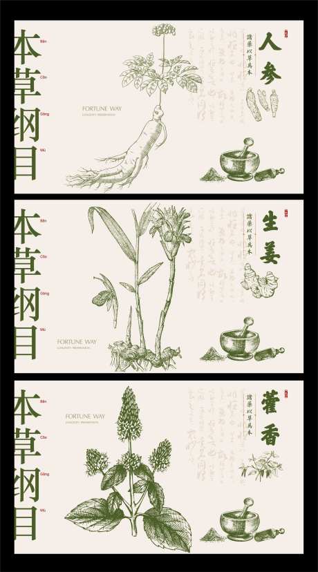 本草纲目中药展板2-采灵感-https://www.cailinggan.com/