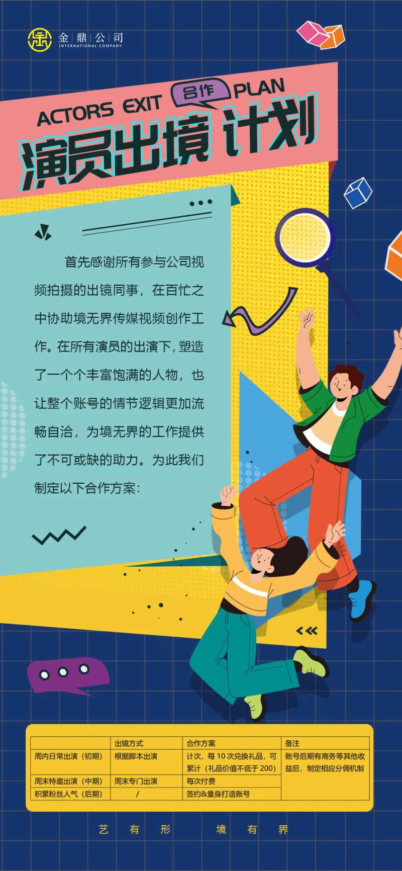 传媒公司演员出境计划活动海报-采灵感-cailinggan.com