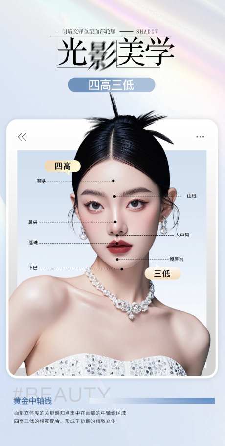 医美黄金中轴线光影美学海报-采灵感-https://www.cailinggan.com/