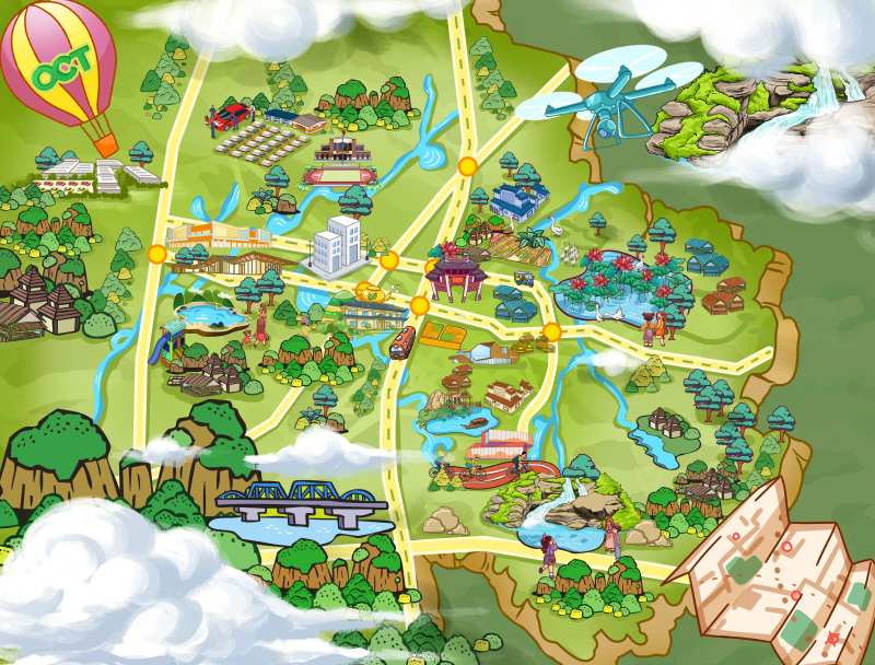 手绘地产旅游导览图地图-采灵感-cailinggan.com