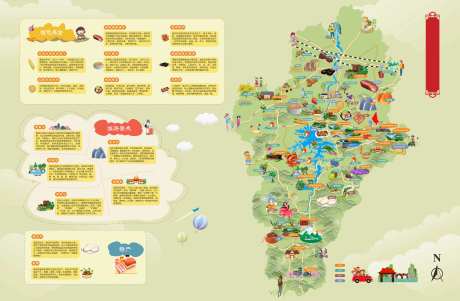 卡通旅游地图广告展板-采灵感-https://www.cailinggan.com/