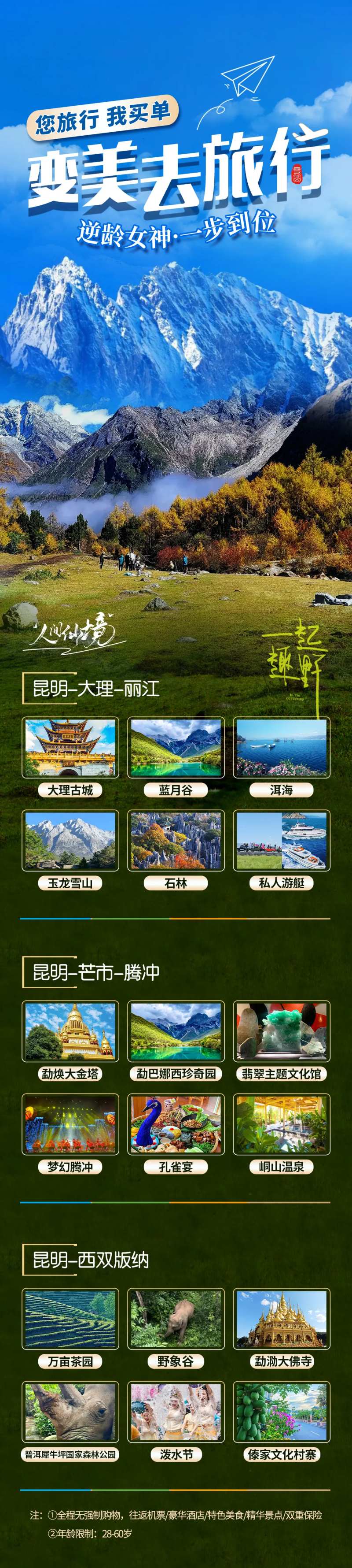 医美变美去旅行你旅行我买单云南海报-采灵感-cailinggan.com