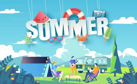 summer夏令营郊游野炊海报-采灵感-https://www.cailinggan.com/