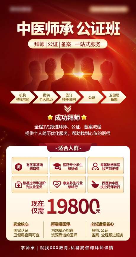 红色剪影营销培训海报-采灵感-https://www.cailinggan.com/