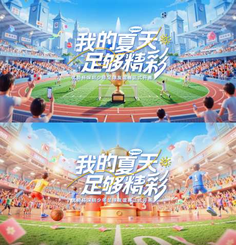 青春AI青年足球比赛健身运动会背景板-采灵感-https://www.cailinggan.com/