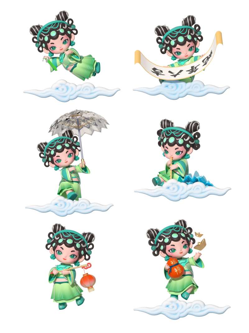 卡通中国风青蛇人物戏剧IP形象-采灵感-cailinggan.com