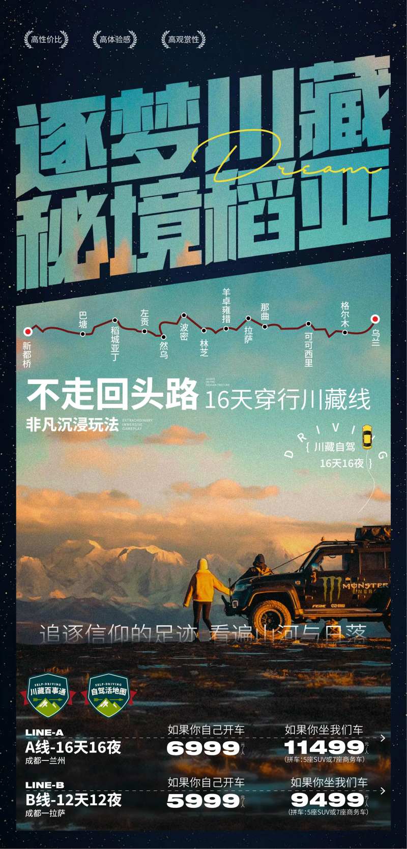 自驾川藏旅游海报-采灵感-cailinggan.com