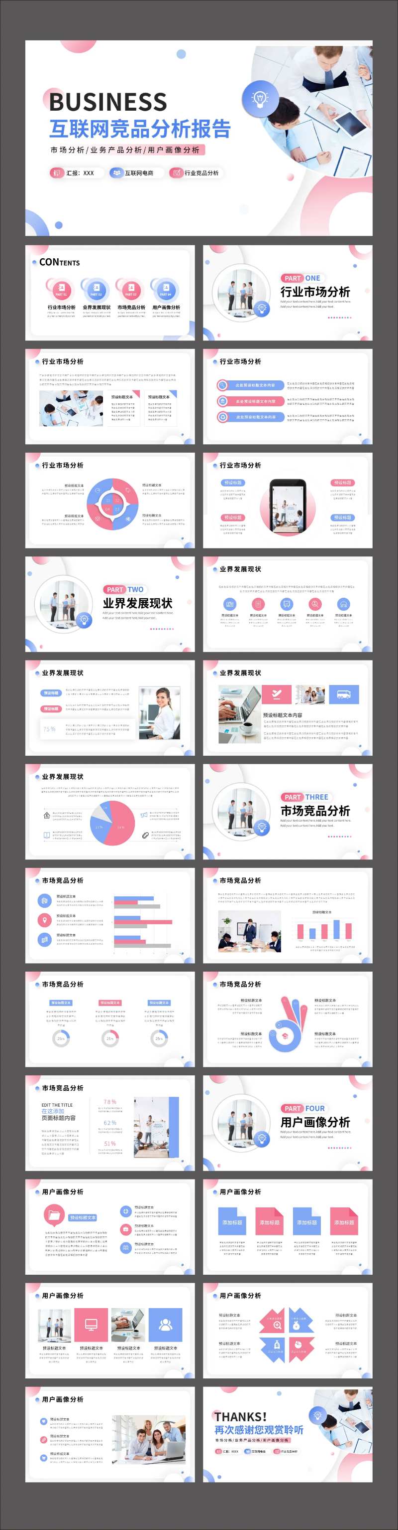 商务互联网竞品分析报告PPT-采灵感-cailinggan.com