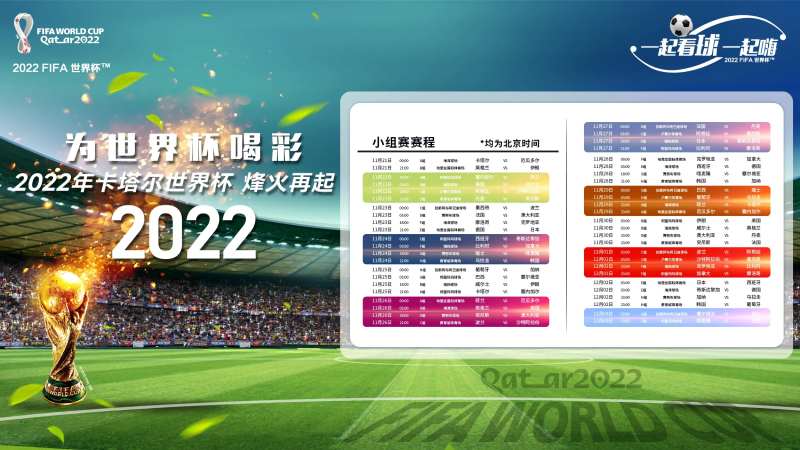 2022世界杯小组赛赛程表展板-采灵感-cailinggan.com