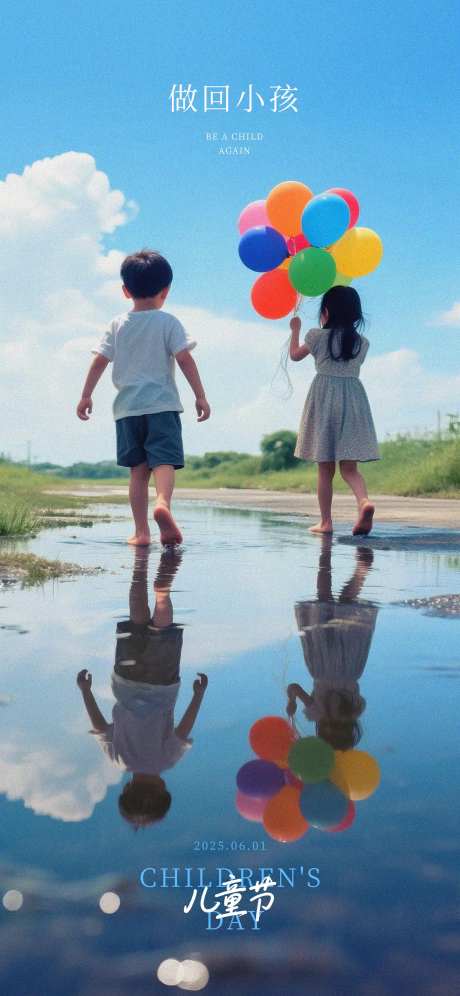 儿童节摄影写实海报-采灵感-https://www.cailinggan.com/