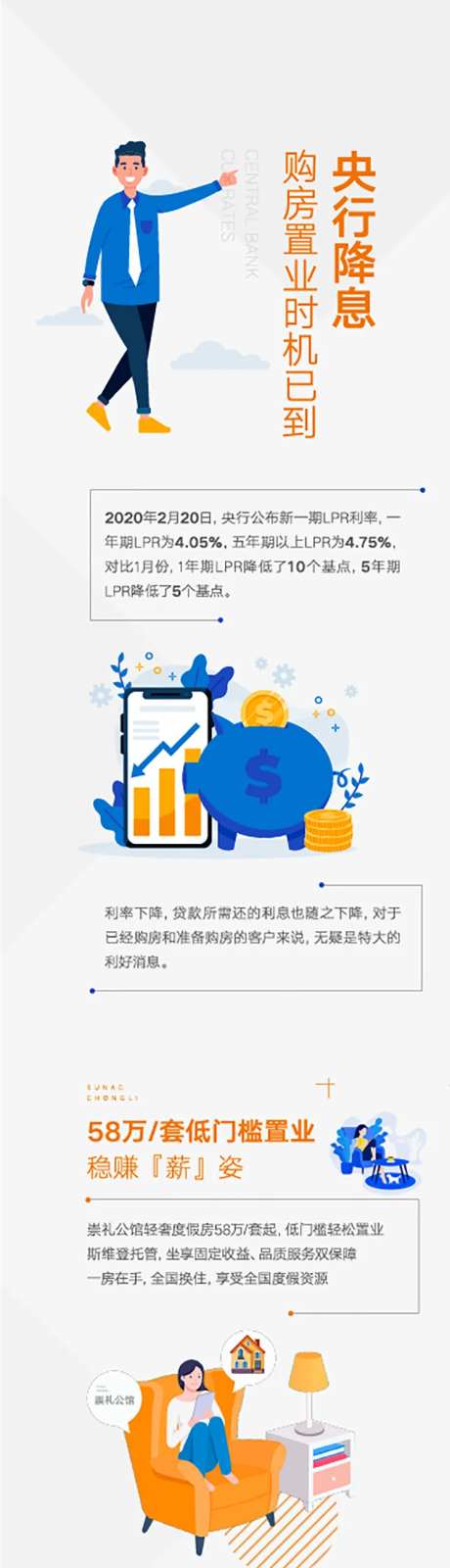 银行降息长图海报-采灵感-https://www.cailinggan.com/
