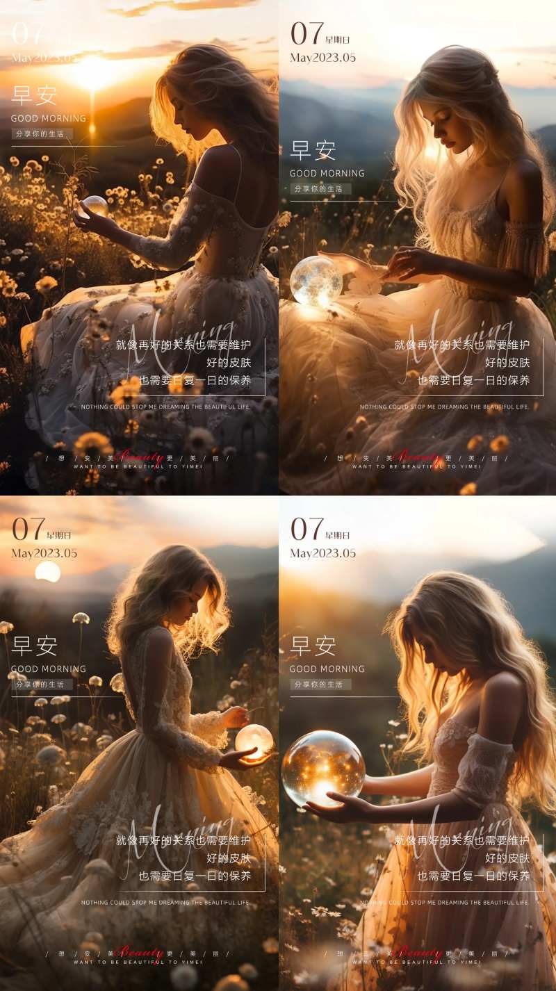 医美欧美潮早安分享海报-采灵感-cailinggan.com